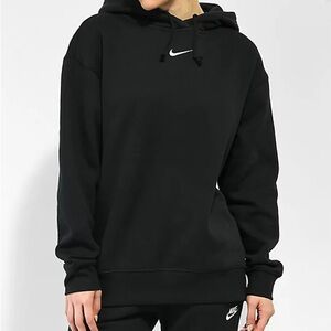 Nike Black Hoodie with White Swoosh Logo